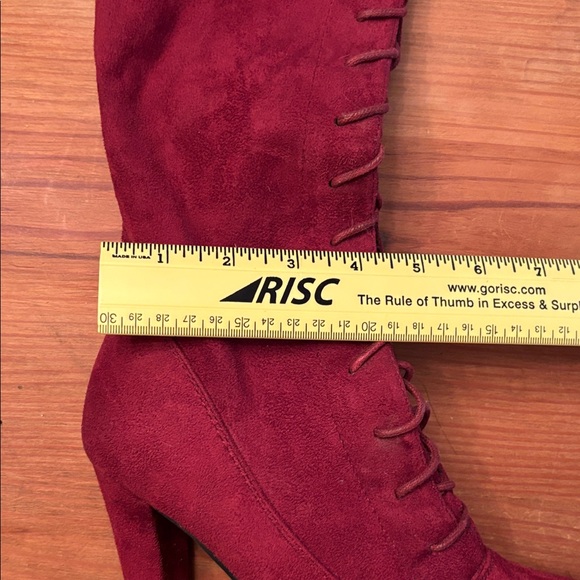 DREAM PAIRS Women Burgundy Over the Knee Boots